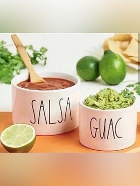 Rae Dunn Artisan Collection by Magenta Salsa and Guacamole Bowl with Spoon Set